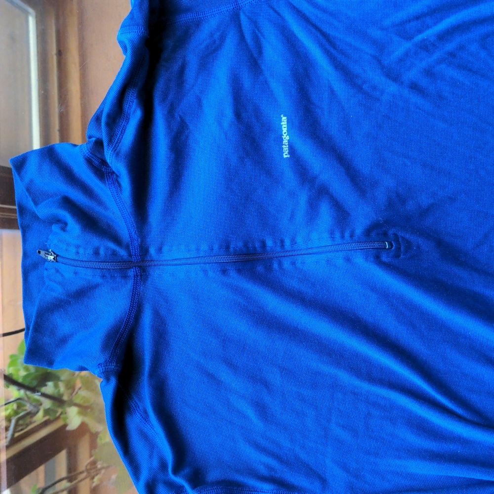 Blue Patagonia Capilene quarter-zip base layer
